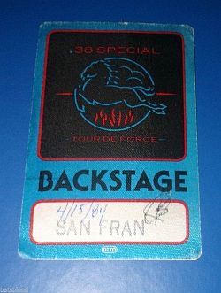 38 Special with Golden Earring backstage pass April 15, 1984 San Francisco - Civic Auditorium